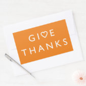Geef bedankt met je hart, Thanksgiving bericht Rechthoekige Sticker (Envelop)