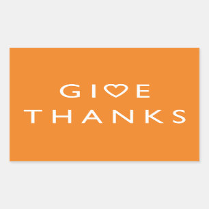 Geef bedankt met je hart, Thanksgiving bericht Rechthoekige Sticker