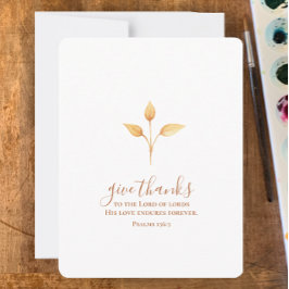 Geef Bedankt minimalistische Waterverf Thanksgivin Feestdagenkaart