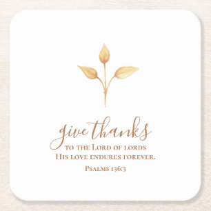 Geef Bedankt minimalistische Waterverf Thanksgivin Kartonnen Onderzetters