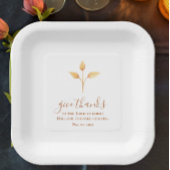 Geef Bedankt minimalistische Waterverf Thanksgivin Papieren Bordje
