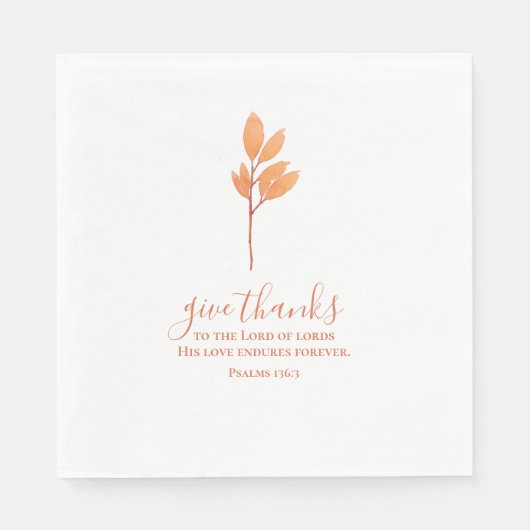 Geef Bedankt minimalistische Waterverf Thanksgivin Servet (Voorkant)