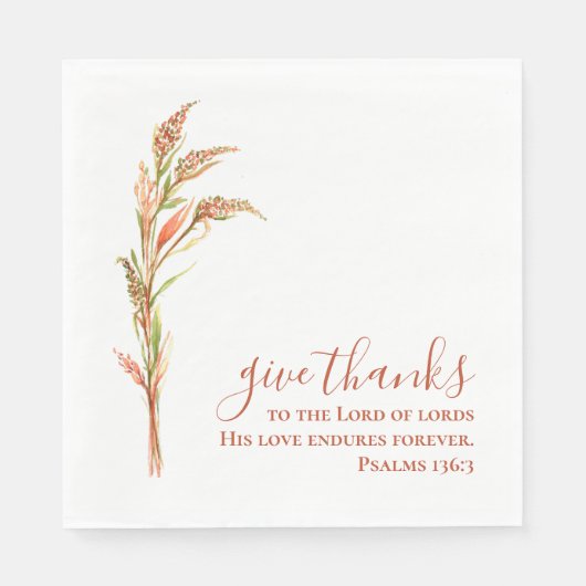 Geef Bedankt minimalistische Waterverf Thanksgivin Servet (Voorkant)