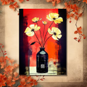 Geef Bedankt | Modern Flower and Vase Thanksgiving Feestdagen Kaart