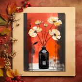 Geef Bedankt | Modern Flower and Vase Thanksgiving Feestdagen Kaart