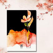 Geef Bedankt - Modern Flower and Vase Thanksgiving Feestdagenkaart