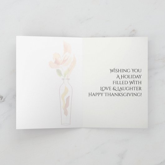 Geef Bedankt... Moderne aanjager en Vase Thanksgiv Feestdagen Kaart (Binnen)