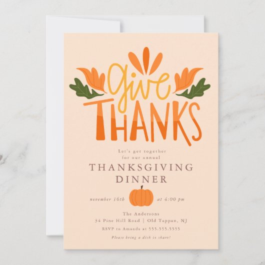 Geef Bedankt moderne Thanksgiving Kaart (Voorkant)