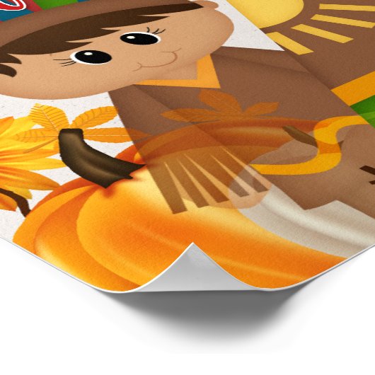 Geef Bedankt - Native American Boy & Tipi Poster (Hoek)