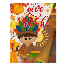 Geef Bedankt - Native American Boy & Tipi
