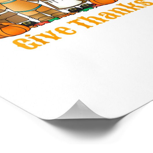 Geef Bedankt Pelgrim Indiase pompoen Thanksgiving Poster (Hoek)