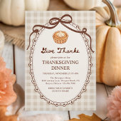 Geef Bedankt Pie Gingham Herfst Thanksgiving Diner Kaart