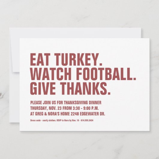 Geef bedankt plezier eenvoudige moderne kastanjebr kaart (Voorkant)