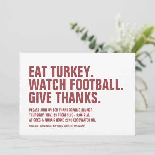 Geef bedankt plezier eenvoudige moderne kastanjebr kaart (Staand voorkant)