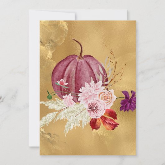 Geef Bedankt Pompoen Bloemen Thanksgiving Lunch Kaart (Achterkant)