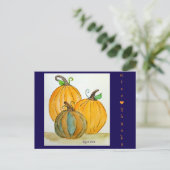 Geef Bedankt - Pompoenen Feestdagenkaart (Staand voorkant)