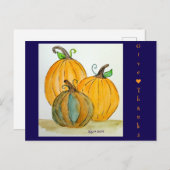 Geef Bedankt - Pompoenen Feestdagenkaart (Voorkant / Achterkant)