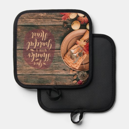 Geef Bedankt Pot Holder Pannenlap (Voorkant / Achterkant)