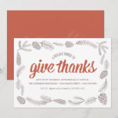 Geef Bedankt Potluck Kaart (Voorkant / Achterkant)