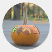 Geef Bedankt Pumpkin Turkey Thanksgiving Sticker (Voorkant)