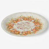 Geef Bedankt Pumpkin Wreath Papieren Bordje (Gekanteld)