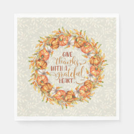 Geef Bedankt Pumpkin Wreath Servet