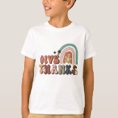 Geef Bedankt Retro Rainbow Thanksgiving T-shirt (Voorkant)