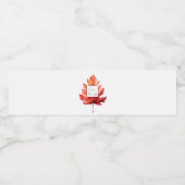 Geef Bedankt Rode Herfst Leaf Thanksgiving Waterfles Etiket (Enkel label)