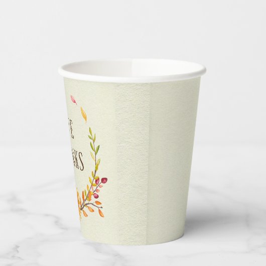 Geef Bedankt Rustic Boho Sunflower Thanksgiving Papieren Bekers (Links)