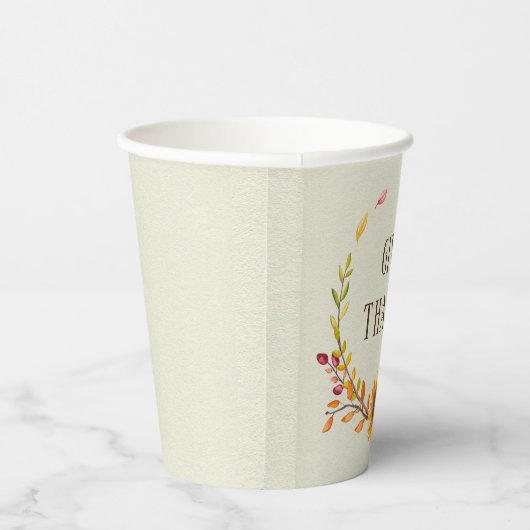 Geef Bedankt Rustic Boho Sunflower Thanksgiving Papieren Bekers (Rechts)