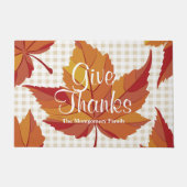 Geef Bedankt Rustic Elegant Fall Leaves & Pset Deurmat (Voorkant)
