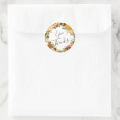 Geef Bedankt rustieke herfstkrans Thanksgiving Ronde Sticker (Tas)