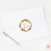 Geef Bedankt rustieke herfstkrans Thanksgiving Ronde Sticker (Envelop)