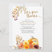Geef Bedankt samen Autumn Flowers Dinner Party Kaart (Voorkant)
