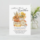 Geef Bedankt samen met pompoen Thanksgiving Dinner Kaart (Staand voorkant)