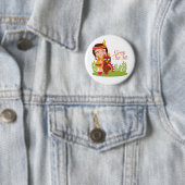 Geef Bedankt Schattig Tribal Meisje Thanksgiving T Ronde Button 5,7 Cm (In situ)