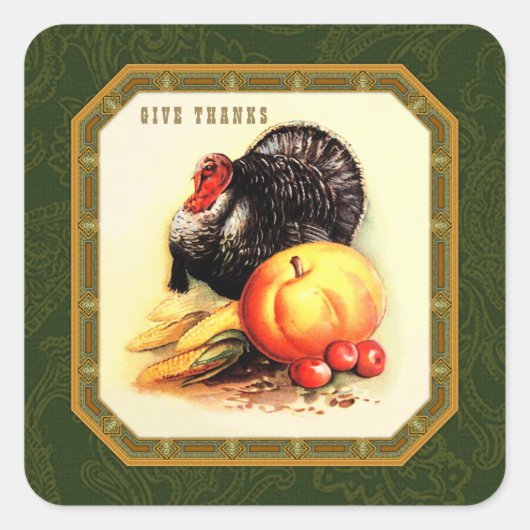 Geef Bedankt. Stickers voor  ontwerpThanksgiving (Voorkant)