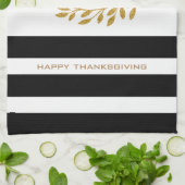 Geef Bedankt Tekst Modern Gouden Krans & Strepen Theedoek (Gevouwen)