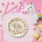 Geef Bedankt. Thanksgiving. Aangepaste naam en dat Papieren Bordje (Feest)