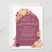 Geef Bedankt Thanksgiving Bloemenpompoen Kaart (Voorkant)