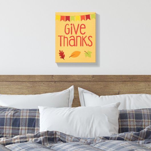 Geef Bedankt Thanksgiving Canvas Print (Insitu (Slaapkamer))