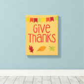 Geef Bedankt Thanksgiving Canvas Print (Insitu (Houten vloer))
