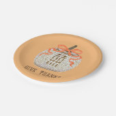 Geef Bedankt Thanksgiving Chinoiserie Pumpkin Papieren Bordje (Gekanteld)