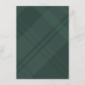 Geef bedankt Thanksgiving diner groene plaid Menu (Achterkant)