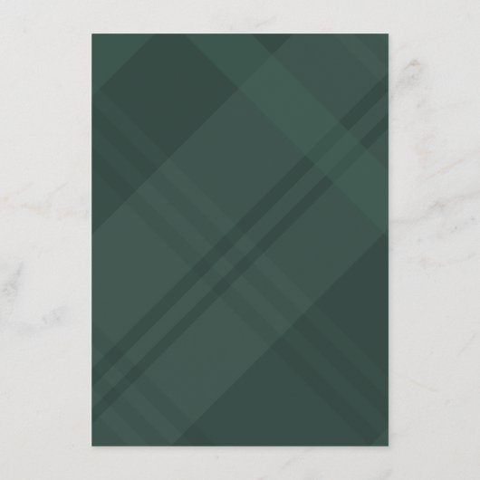 Geef bedankt Thanksgiving diner groene plaid Menu (Achterkant)