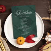 Geef bedankt Thanksgiving diner groene plaid Menu