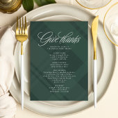 Geef bedankt Thanksgiving diner groene plaid Menu