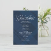 Geef bedankt Thanksgiving diner marine plaid Menu (Staand voorkant)