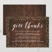 Geef Bedankt | Thanksgiving Diner Uitnodigen Kaart (Voorkant / Achterkant)