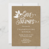 Geef Bedankt Thanksgiving Diner Uitnodiging (Voorkant)